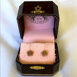 Vintage Juicy Couture Crown Earrings - Gold